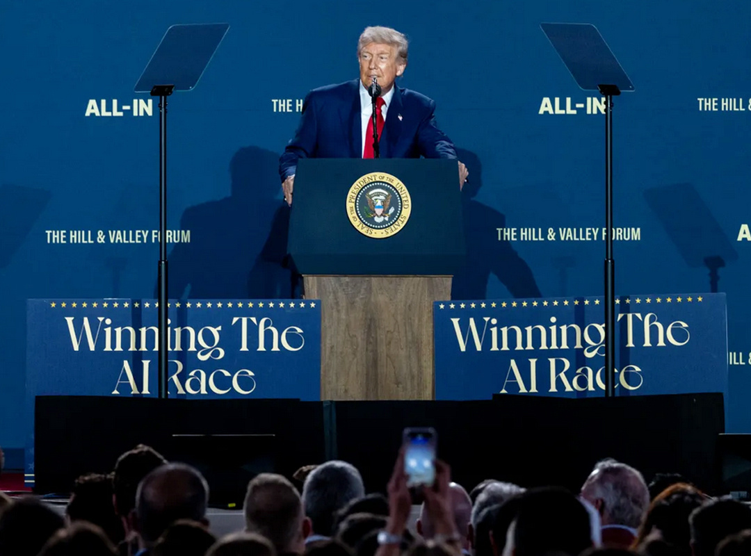 used image: President Donald Trump delivers remarks at the AI Summit in Washington // www.whitehouse.gov