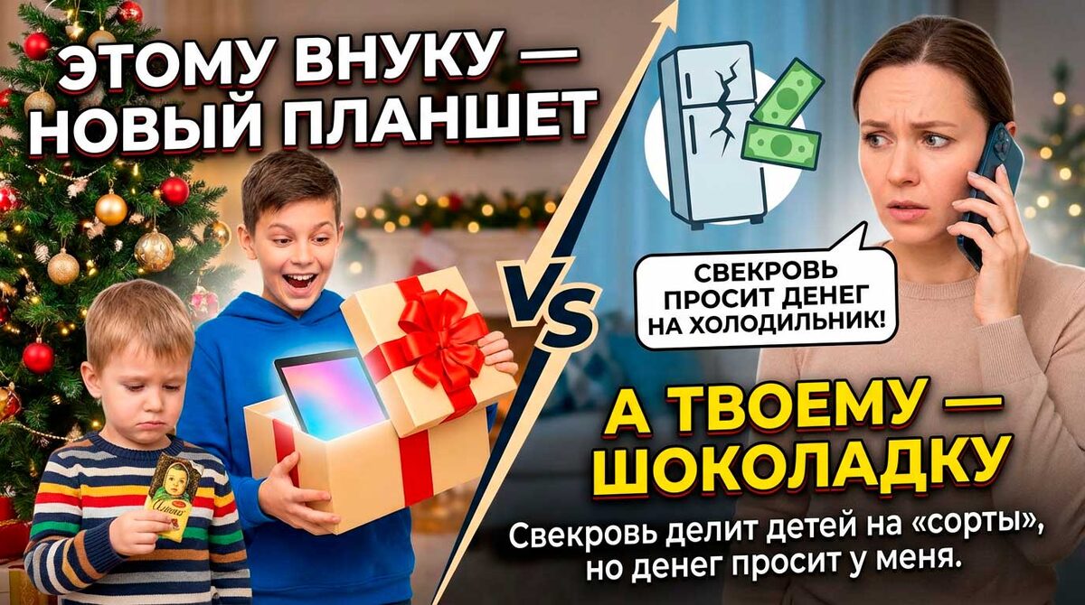 А млдшему внуку - шоколадку.