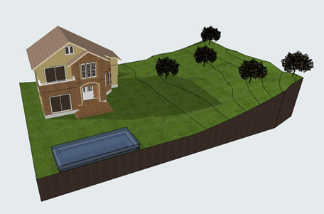 3D- модель участка с уклоном