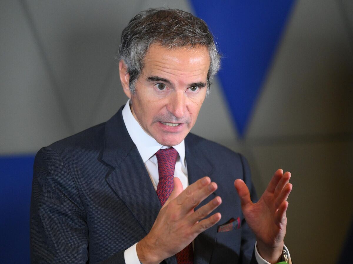    Генеральный директор МАГАТЭ Рафаэль Гросси во время пресс-подхода по итогам встречи с генеральным директором госкорпорации "Росатом" Алексеем Лихачевым | © РИА Новости / Пелагия Тихонова