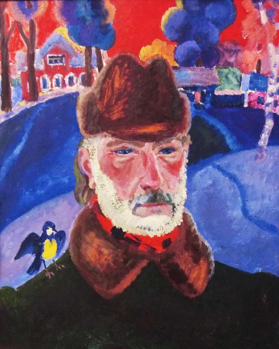 Автопортрет. Картон, масло. 1996.