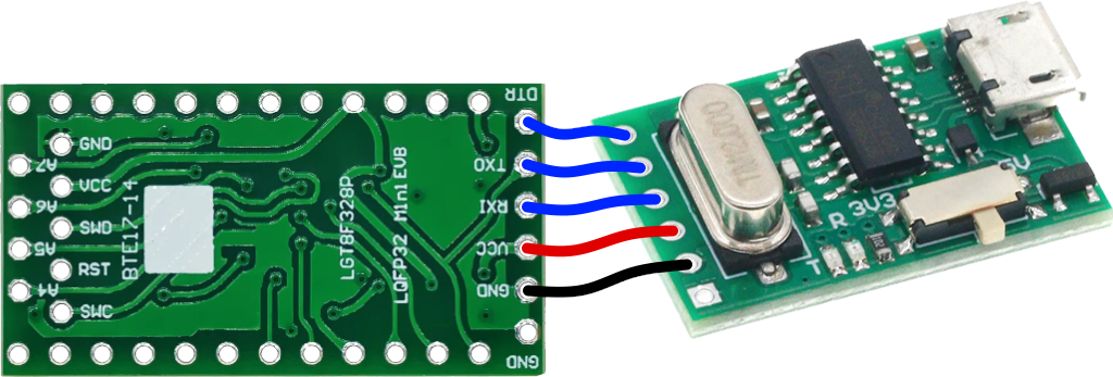 LGT8F328P и подключение к CH340G