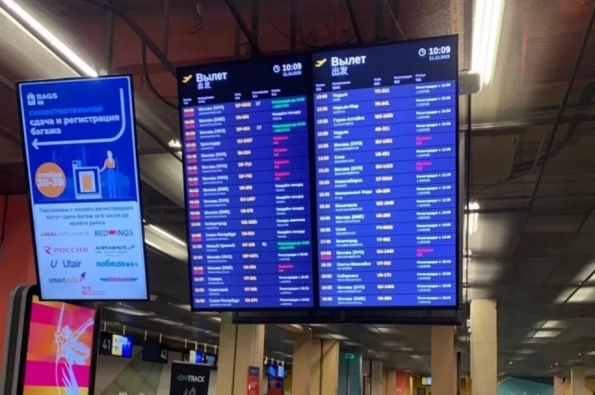    В екатеринбургском Кольцово массово задержаны рейсы в Москву