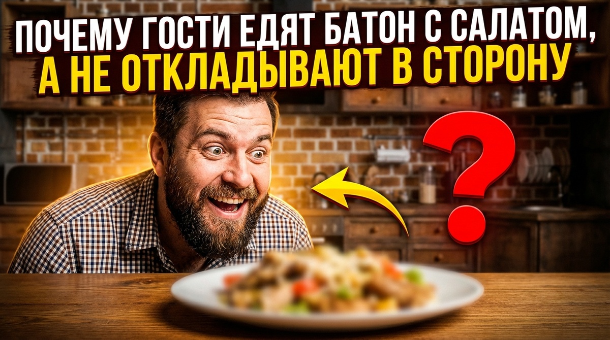 ПОЧЕМУ ГОСТИ ЕДЯТ БАТОН С САЛАТОМ, А НЕ ОТКЛАДЫВАЮТ В СТОРОНУ