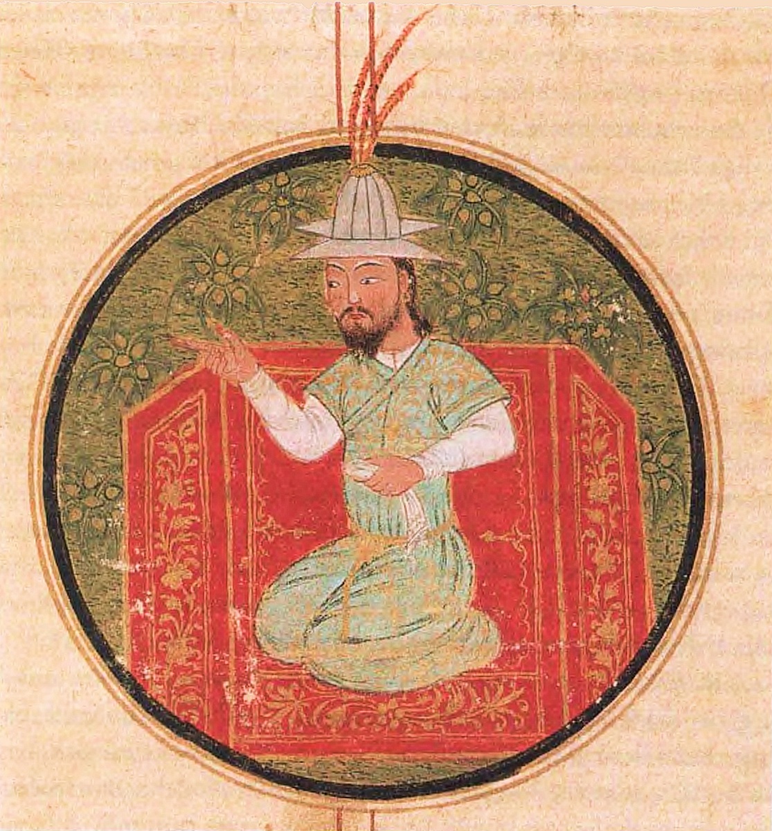 Самый ранний портрет Тимура, 1405-1409 годы. Тимур имел тюркское и монгольское происхождение, имелась генеалогия, в которой утверждалось , что он имел общего предка с Чингисханом по линии отца, однако в этой генеалогии, выгравированной на надгробном камне Тимура утверждалось что общим предком Тимура и Чингис-хана был потомок двоюродного брата пророка Мухаммада халиф Али ибн Абу Талиб. 
Историк Ибн Арабшах предполагал, что его мать могла быть потомком хана. 
По сведениям арабского историка Ибн Халдуна, который в 1401 году лично разговаривал с Тимуром, сам государь утверждал, что она была из рода царя Манучехра. 
Его отца звали Мухаммад Тарагай или Тургай, он был военным, мелким землевладельцем из тюркизированного монгольского племени барласов. Также Ибн Арабшах написал, что Тимур являлся тюрком барласом.