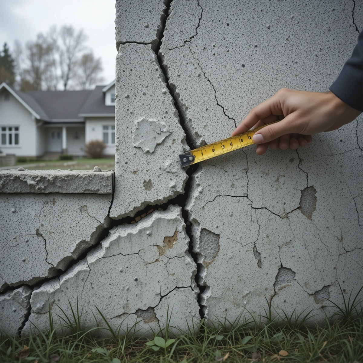 Фундамент пошёл трещинами