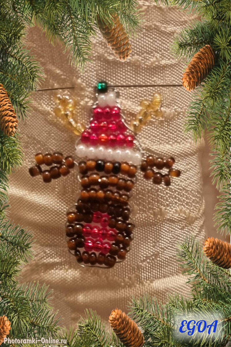 Мордочка Оленя в технике параллельного плетения