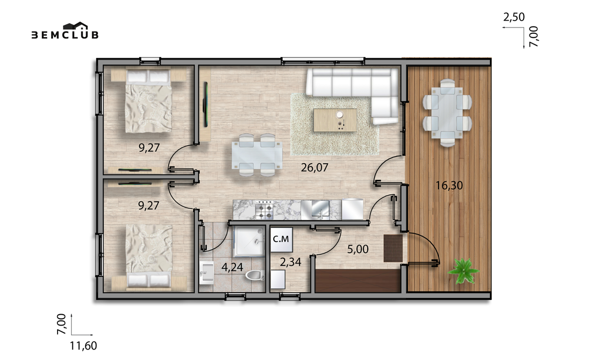 Отпимальная планировка - это такая планировка, которая удобна только вам. Какой она будет, лучше подумать заранее, чтобы избежать неудобства при пользовании загородным домом и земельным участком  