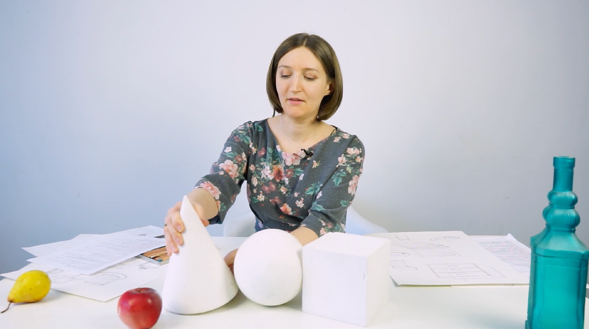 №1: рабочее место преподавателя с базовыми формами для рисования