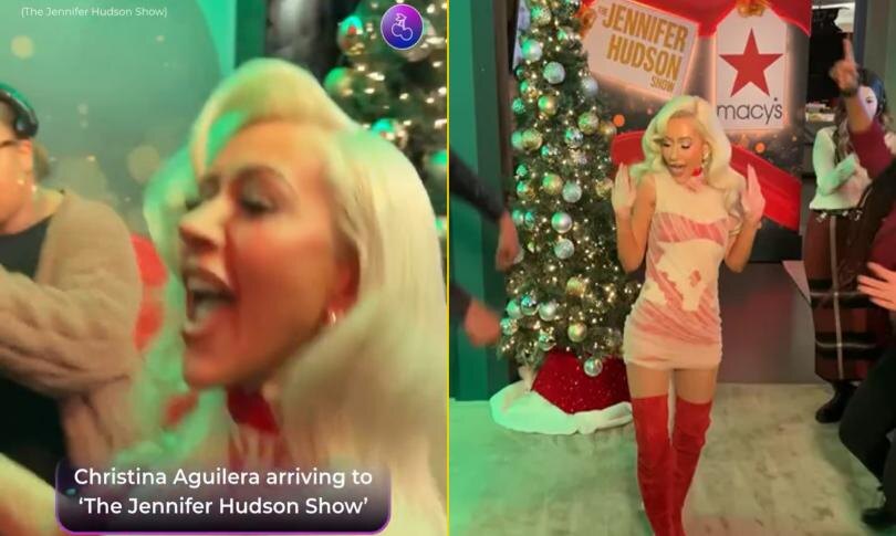    Источник: Социальные сети | Кристина Агилера танцует перед тем, как войти в студию