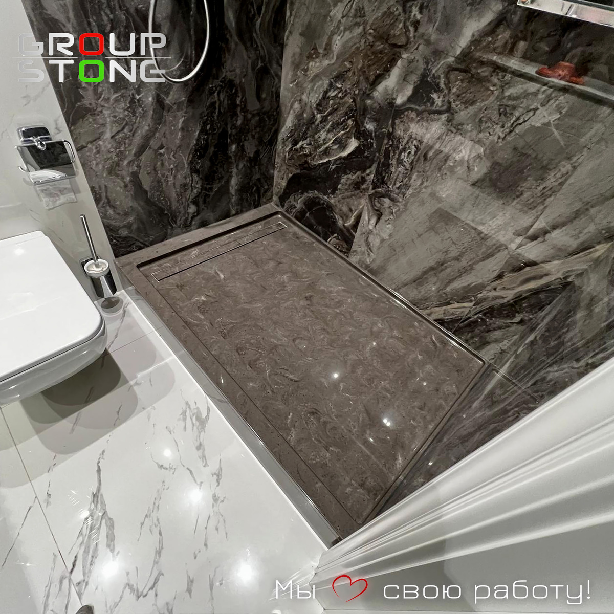 Душевой поддон из премиального искусственного камня LG Hi-Macs (Ю. Корея)