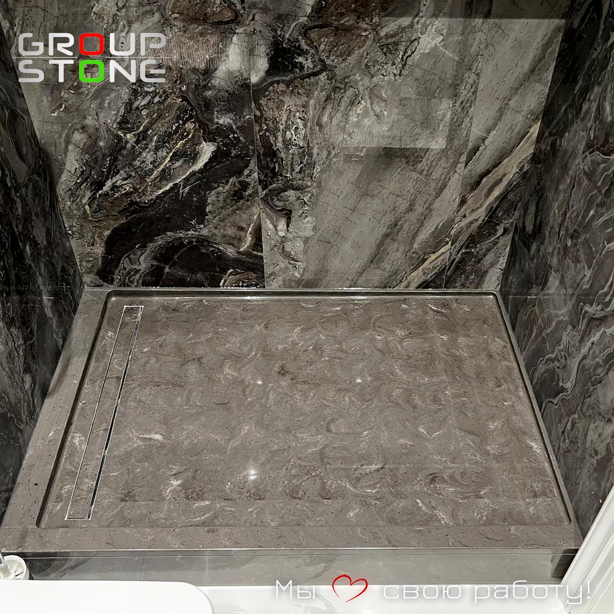 Душевой поддон из премиального искусственного камня LG Hi-Macs (Ю. Корея)