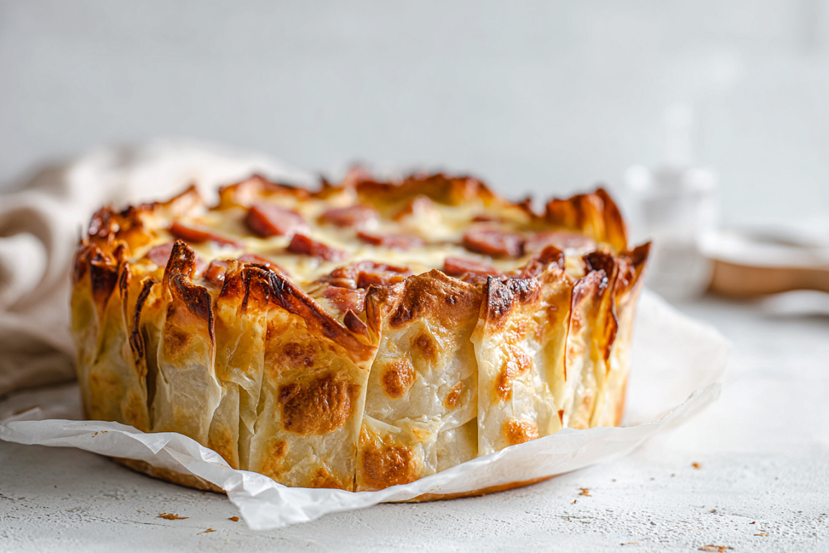    Внутри тянется сыр, колбаса даёт аромат копчёности, а лаваш превращается в нежные слои