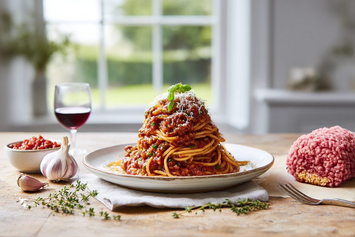    Этот быстрый болоньезе лучше, чем в многих ресторанах, и готовится без специальных ингредиентов