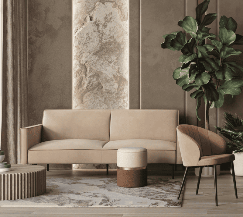 Пуф с ящиком Кэрри шенилл коричневый