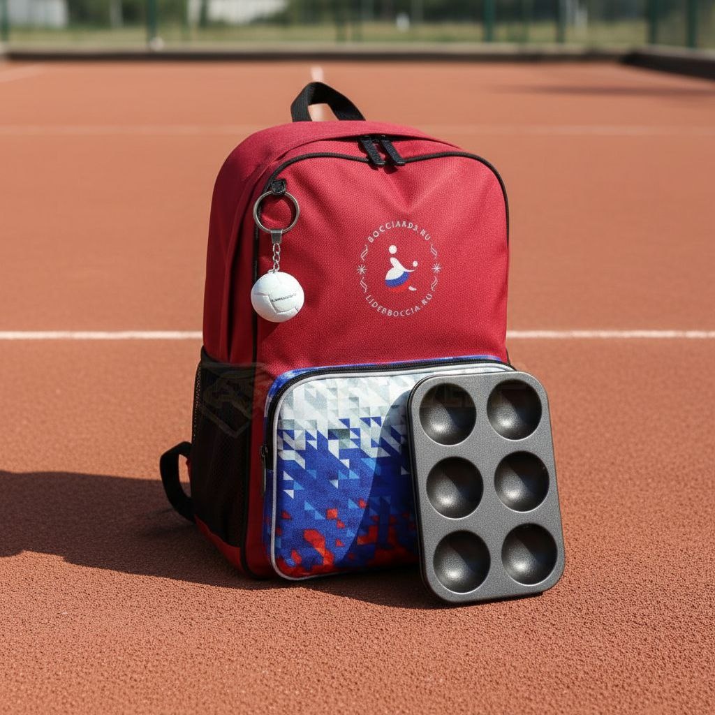 Чемодан для мячей бочча красного цвета