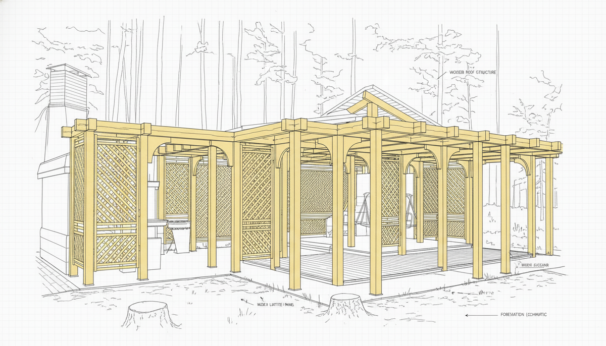 Беседка с перголой