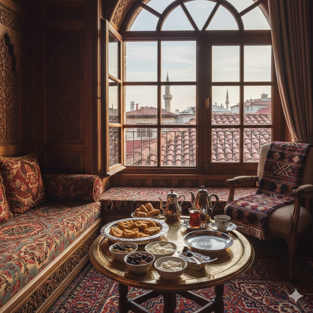 Интерьер бутик отеля в Султанахмете. Стамбул исторические отели.
