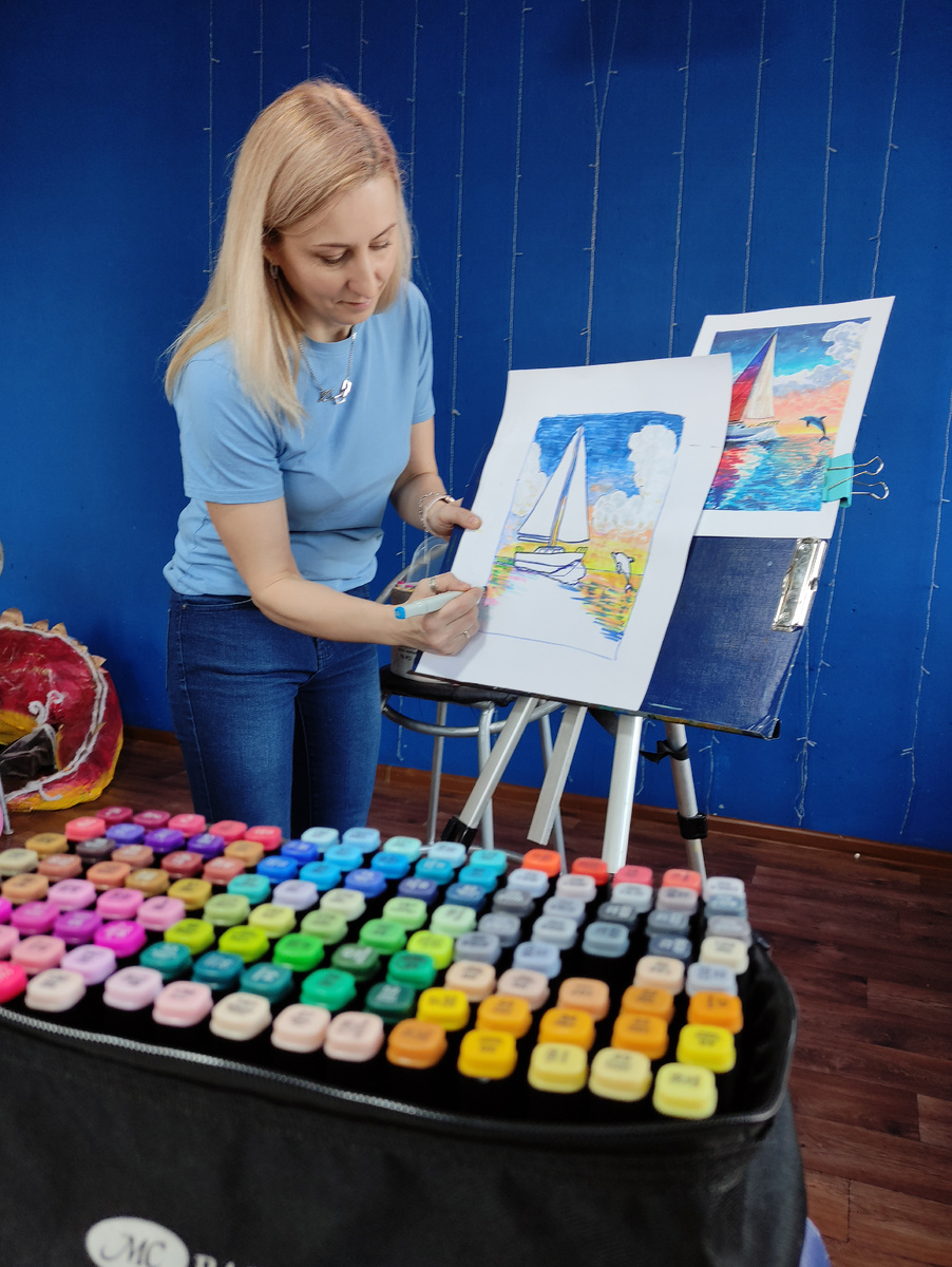 МК "Море и яхта" маркерами / Цветные истории