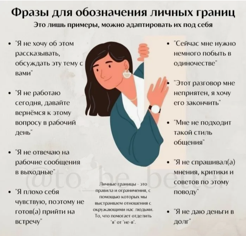 Фразы для обозначения личных границ