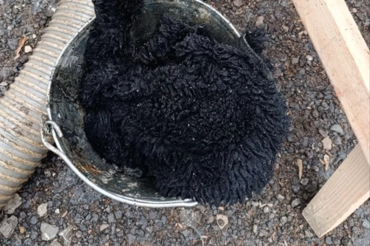    В Перми из забитого коллектора вытащили меховую шубу после 4 дней прочистки