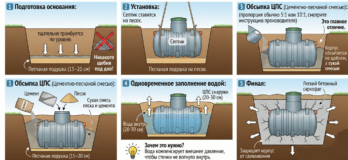Проверенная схема установки септика