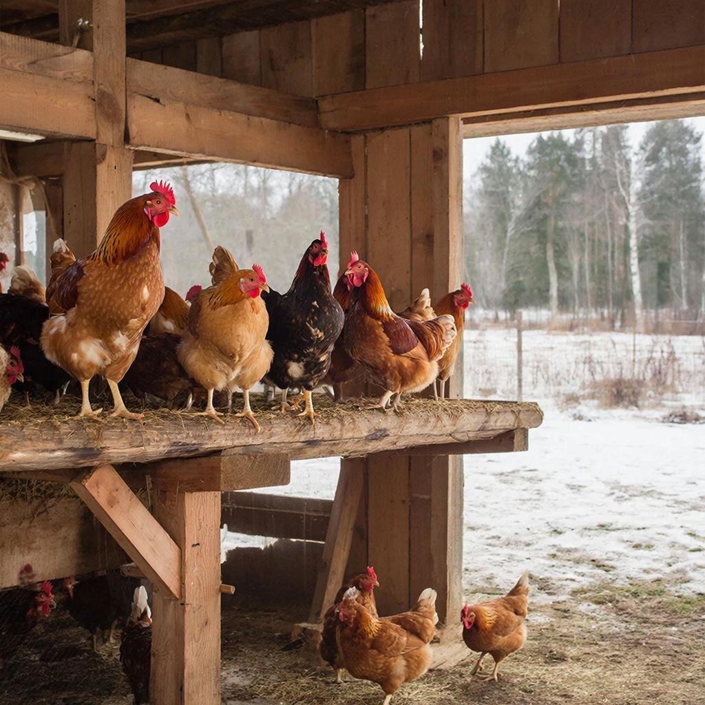 Куры. Изображение сгенерировано сервисом GigaChat 