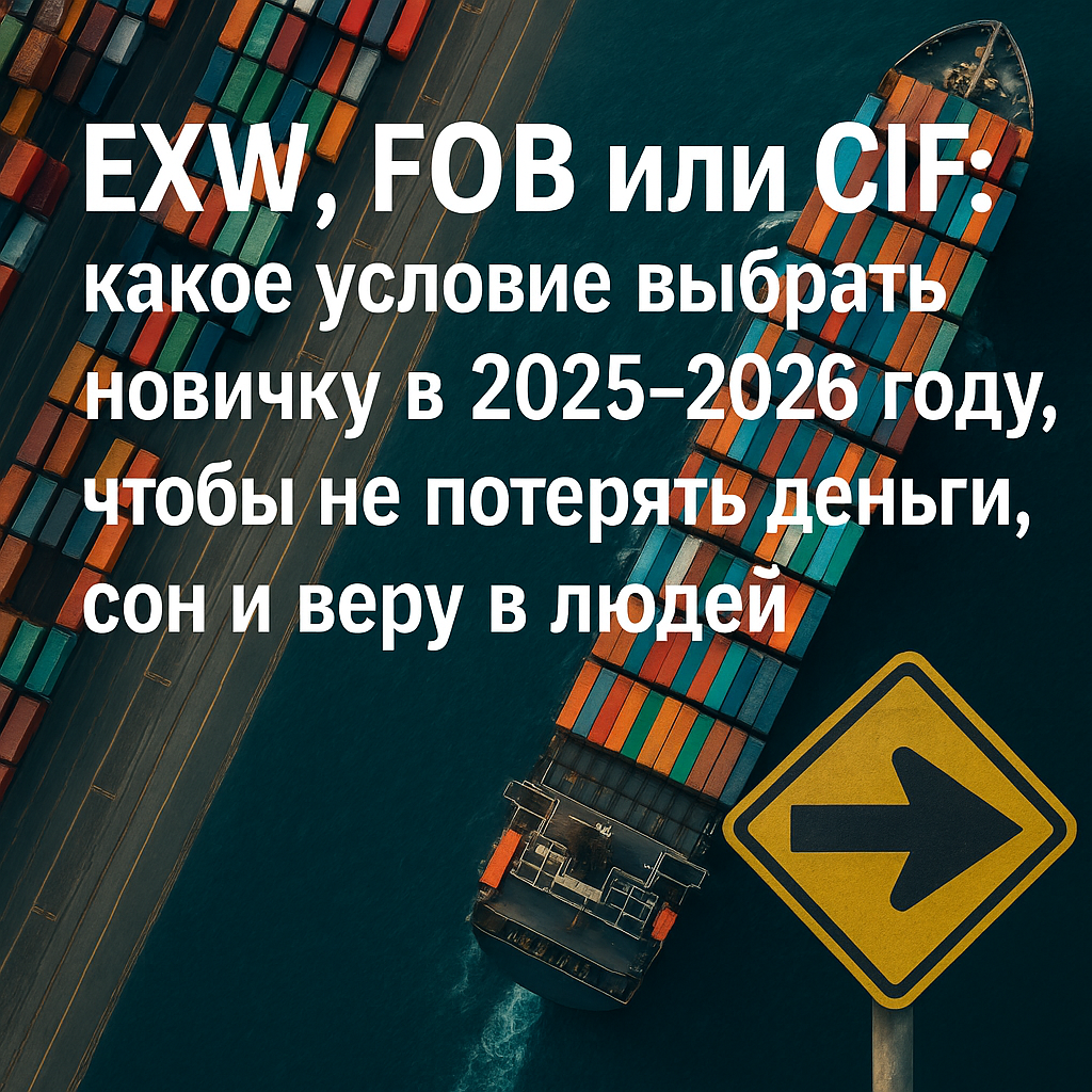 EXW, FOB или CIF: какое условие выбрать новичку в 2025–2026 году, чтобы не потерять деньги, сон и веру в людей