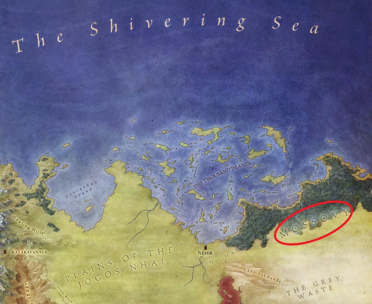 Моссовия на самом краю Эссоса - восточного материка в мире Мартина.