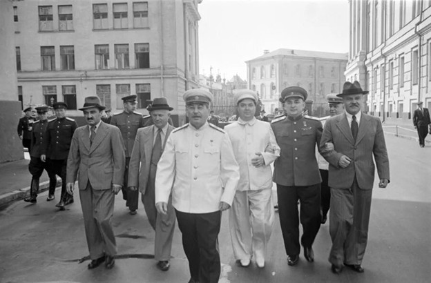 Хрущёв, Сталин, Маленков, Берия 1946 год Фото из открытого доступа