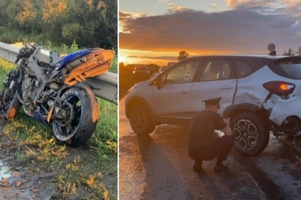    Водитель Renault не предоставила преимущество Михаилу, который ехал на мотоцикле. Фото: Госавтоинспекция по Свердловской области