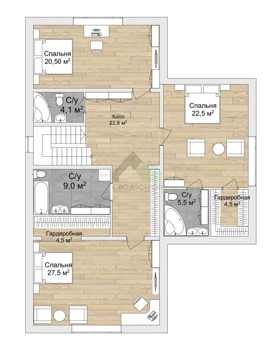 План первого и второго этажей (листайте)