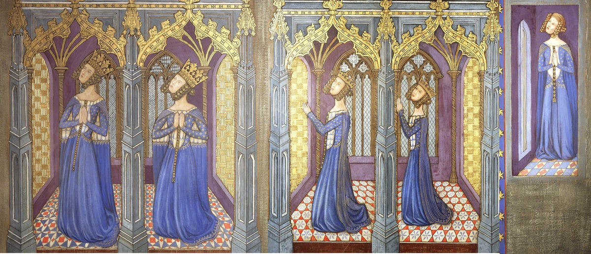 Королева Филиппа Эно и её дочери Изабелла, Мария, Маргарита и Иоанна.