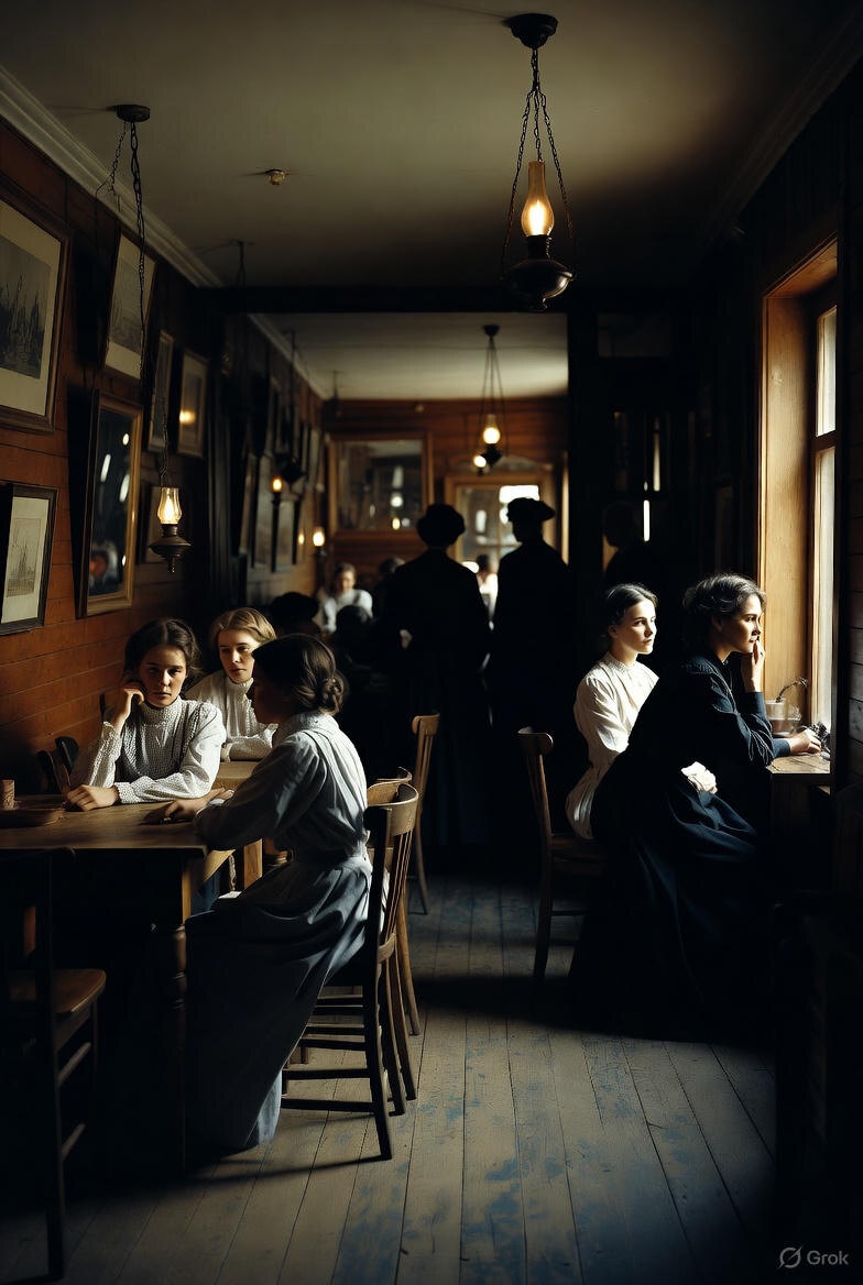 "В публичном доме", иллюстрация создана сетью Грок