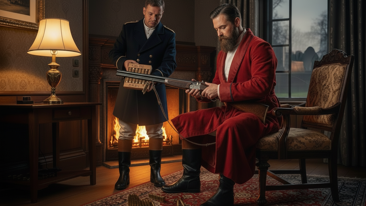 С вечера барин готовит ружье и экипировку