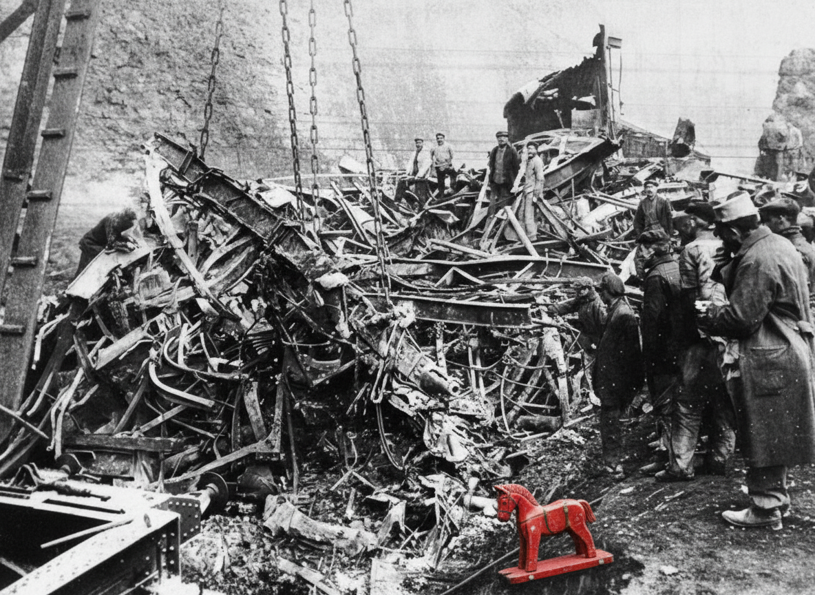 Место крушения в 1917 году. Фотографии были засекречены десятилетиями.