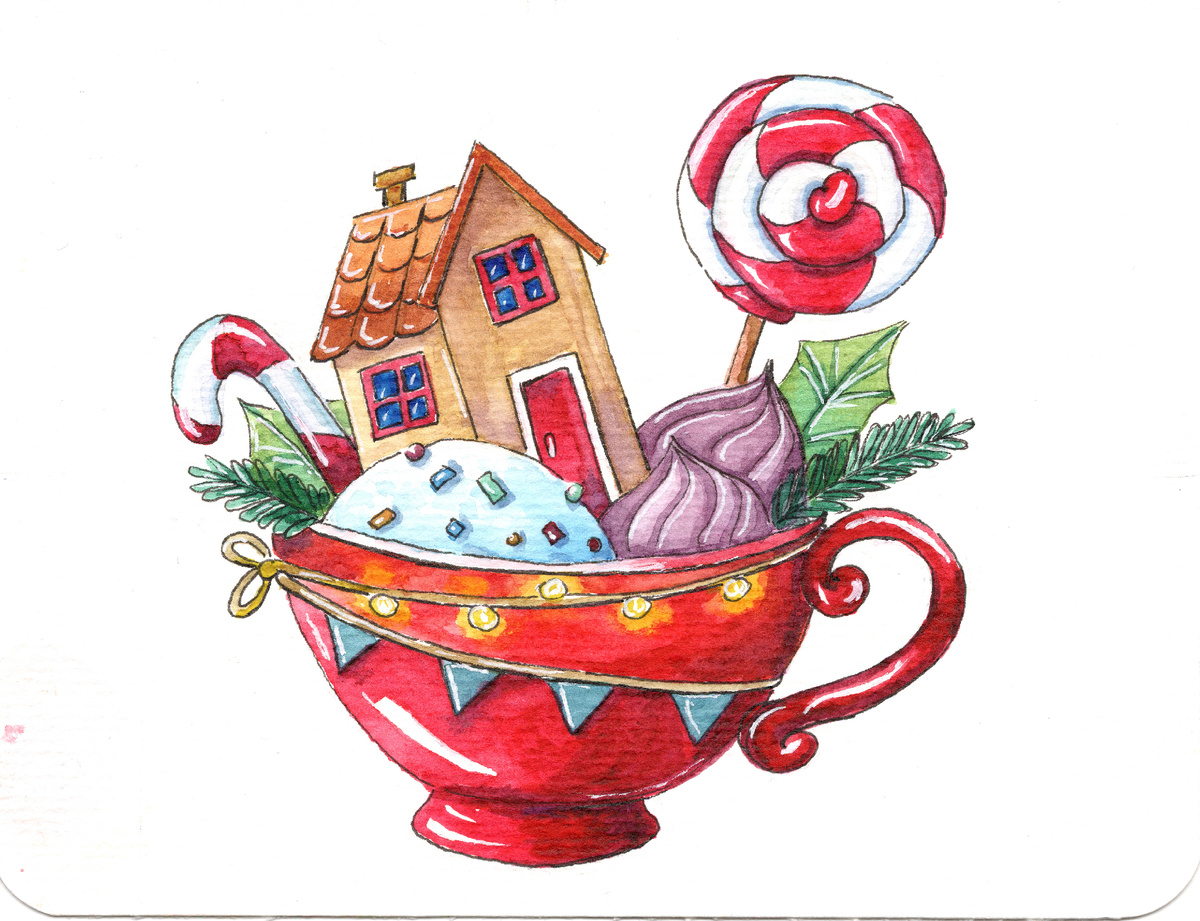 Новогодняя открытка второго дня марафона