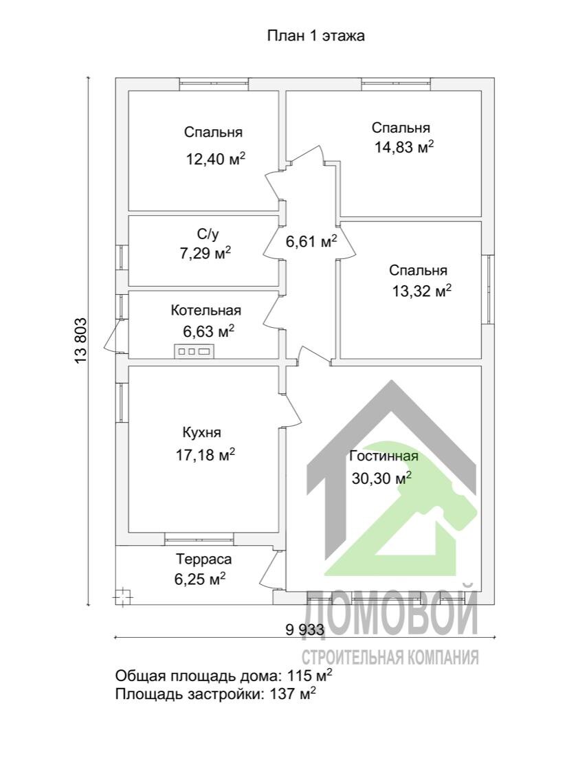 Проект разработан архитектором ООО "СК "Домовой" (г. Краснодар)