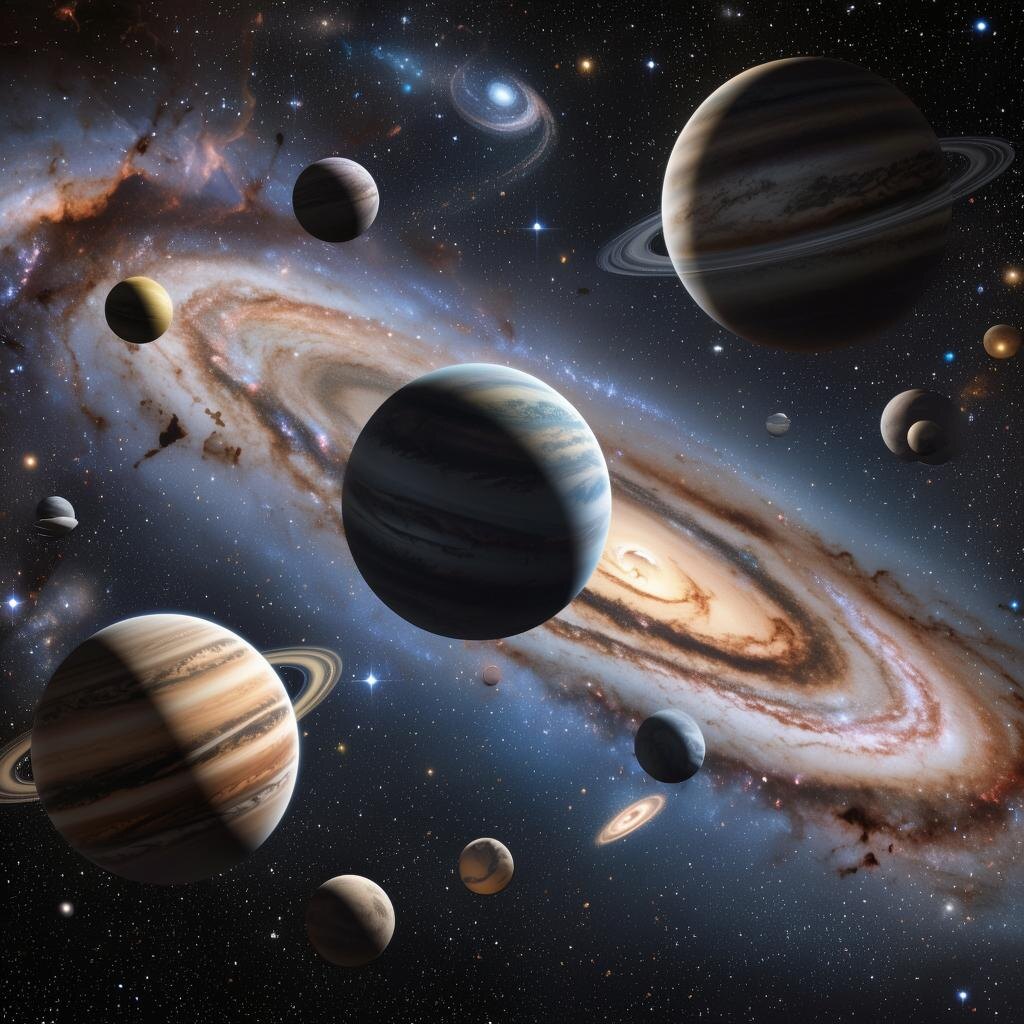 Планеты. Иллюстрация сгенерирована нейросетью 