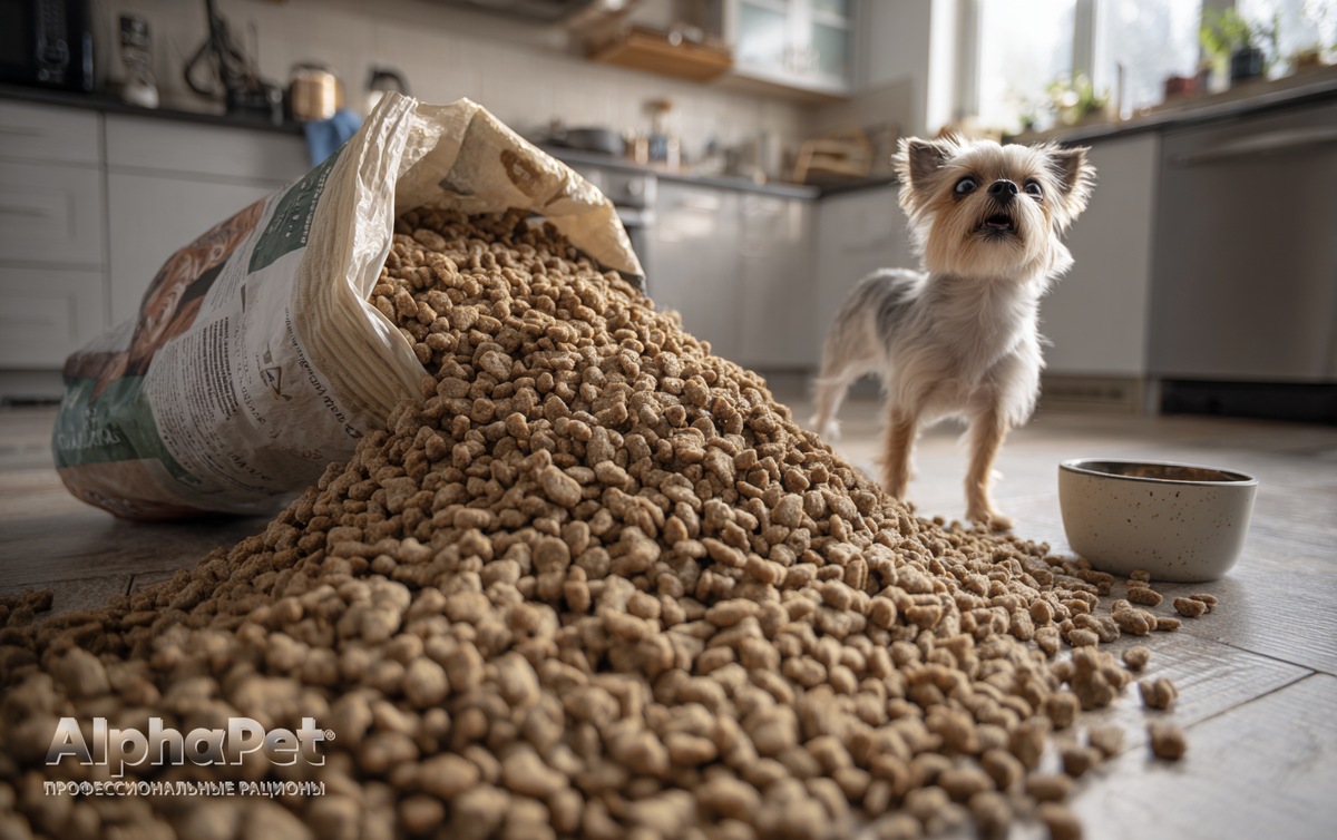 На упаковках указываются усредненные нормы, часто с запасом для очень активных животных / Изображение: AlphaPet