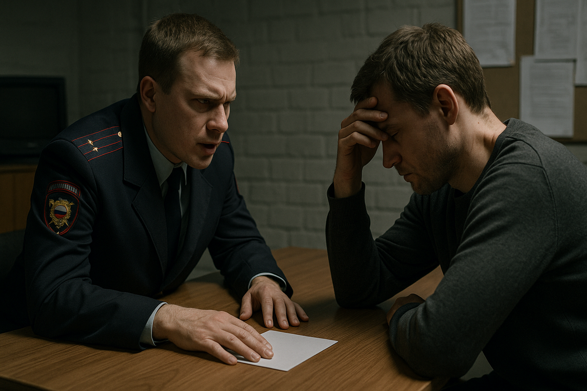 Следователь давит на подозреваемого - склоняет к признанию