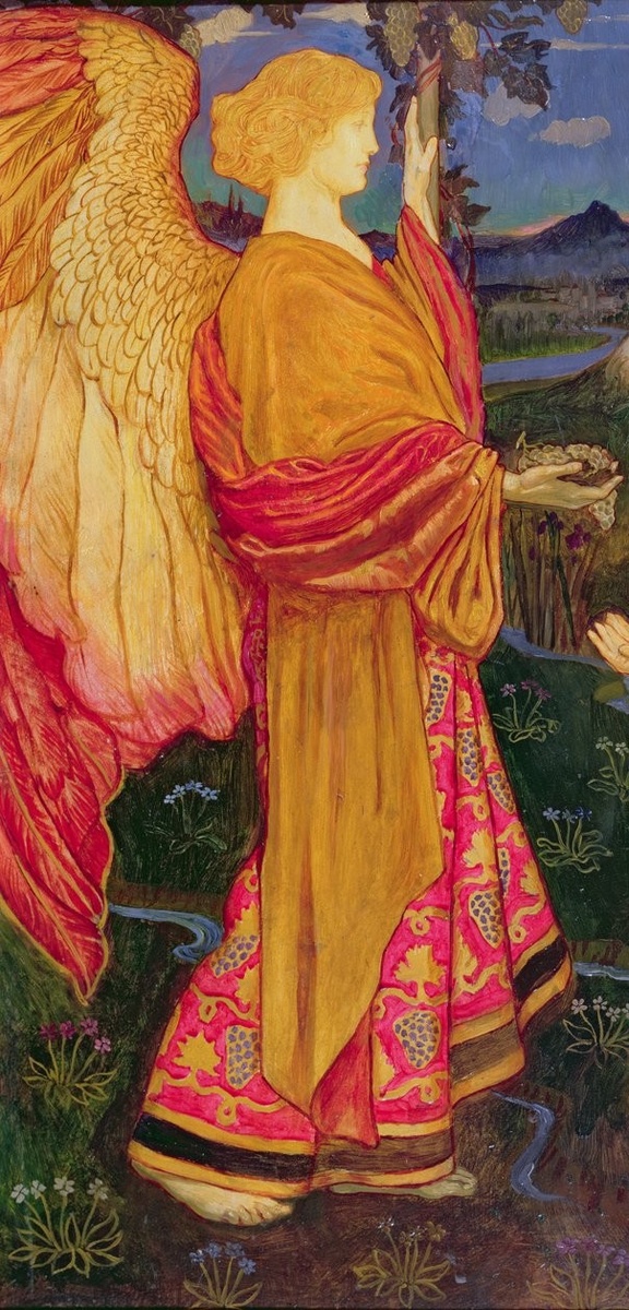 Джон Шоу "Ангел приносит Адаму и Еве плоды из Эдемского сада" (фрагмент) (до 1919)