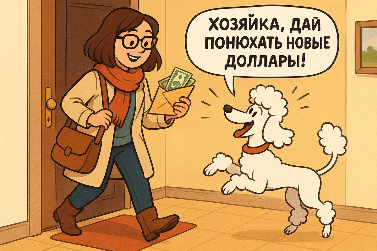 Именно так Бэн и прыгал, хотел понюхать новые доллары.