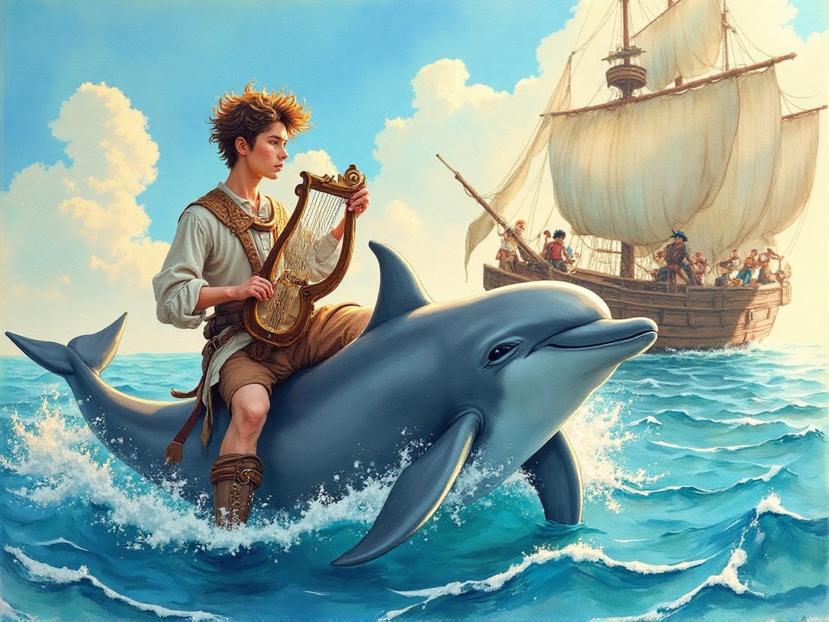 В мифологии есть два разных героя с очень похожими именами - Орион и Арион.  Орион был слепой великан, Арион - музыкант. 