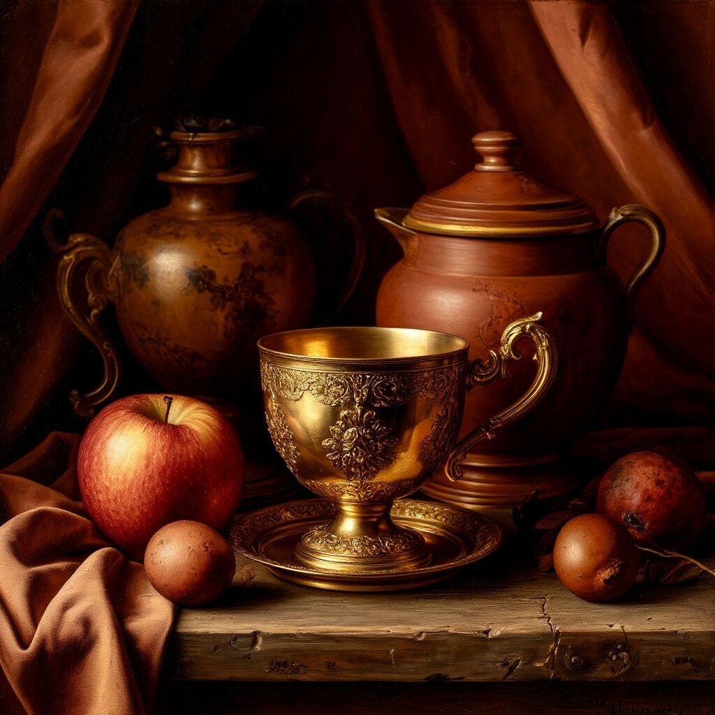 Зера Натюрморт в барочном стиле, 2025 цифровая картина