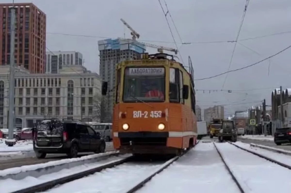    В Перми начали тестировать новые трамвайные пути на улице Пушкина