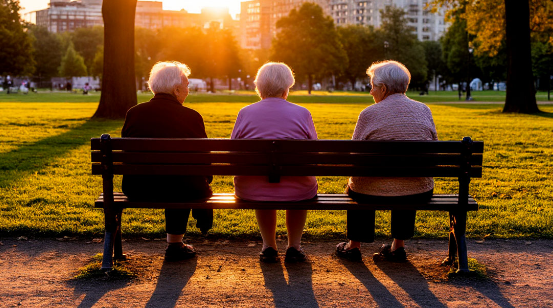 Солнце уже клонится к закату, подруги  — сидят на своей любимой лавочке 