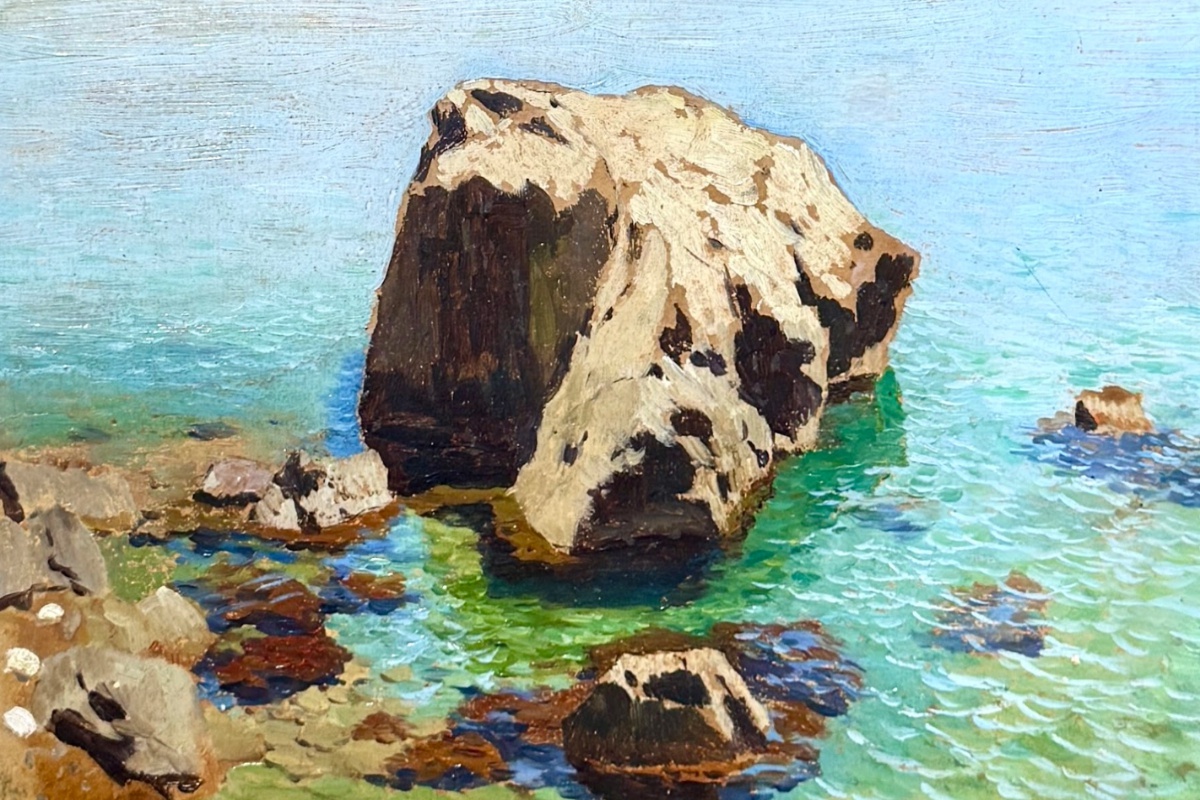    Этюд "Берег моря. Камень" из крымской серии Исаака Левитана. / Фото: Московский аукционный дом