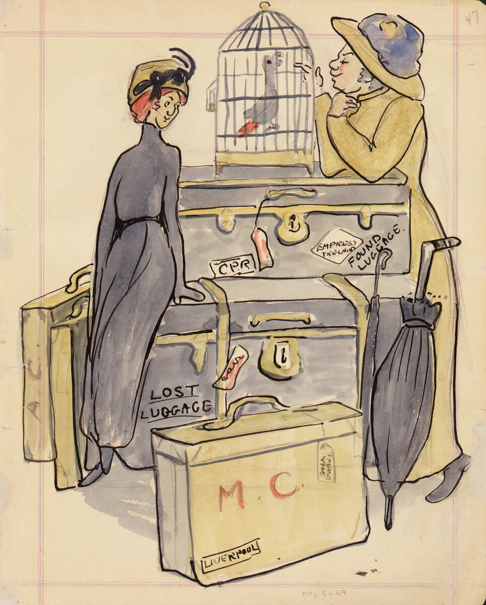 Эмили Карр, “Ливерпуль”, из книги "Мы с сестрой из Виктории в Лондон", 1910-1911, бумага, акварель и тушь, 23,4 х 18,6 см, фонды Эмили Карр, Королевский музей и архив Британской Колумбии, Виктория.