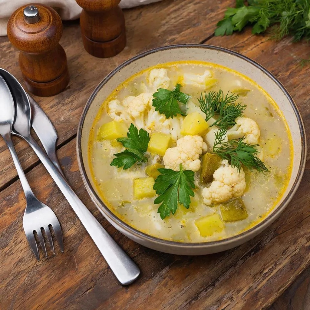 Суп-пюре из брокколи и цветной капусты